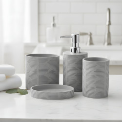 Ceramic Bathroom Set - 4 Pcs